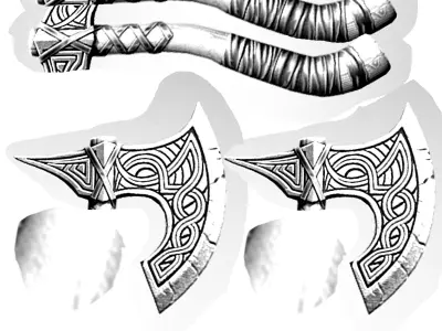 Battle axe Free low-poly 3D model