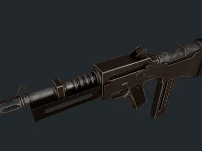 Gun Old Low-poly 3D model