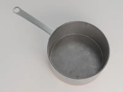 Copper Steel Antique Saucepan 3D model