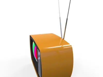 Retro TV Low-poly 3D model