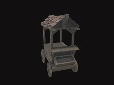 Medieval Cart V09 Low-poly 3D model