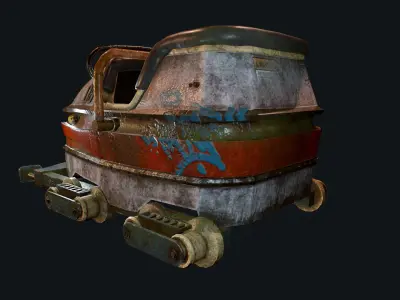 Abandoned Coaster Cart Low-poly 3D model