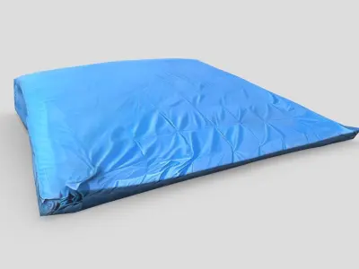 Folded Blue Tarp 2 Low-poly 3D model