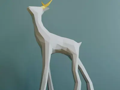 Reindeer low poly 3D model