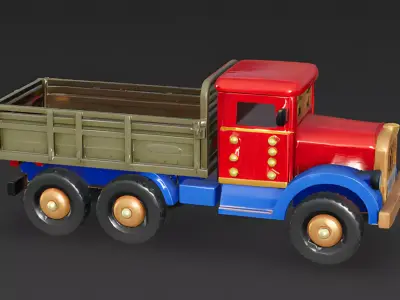 Rugged Nutcracker Wooden Military Truck 3D Model Low-poly 3D model