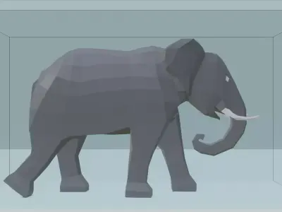 3D Low Poly Elephant Model Free low-poly 3D model