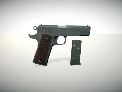 45mm Pistol Low-poly 3D model