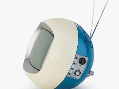 Phillips Spaceball Retro Antique Seventies Television 3D model