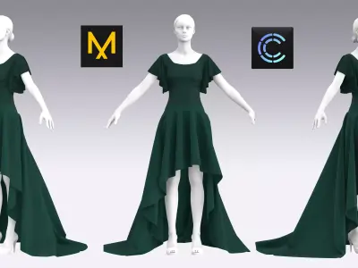 Dress Outfits MD CLO 3D ZPRJ ZPAC project files 3D model