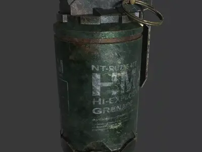 Photorealistic Military Smoke Grenade Low-poly 3D model