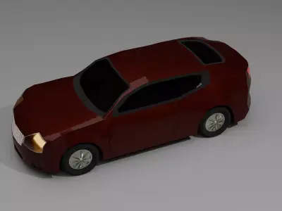 Low Poly Modern SUV 3D Model Game Ready Vehicle FBX OBJ Low-poly 3D model
