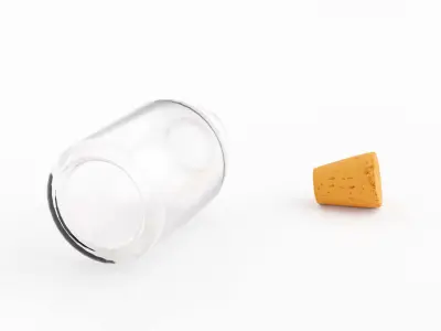 Small Bottle Laboratory Medical Glass Realistic 3D model Low-poly 3D model