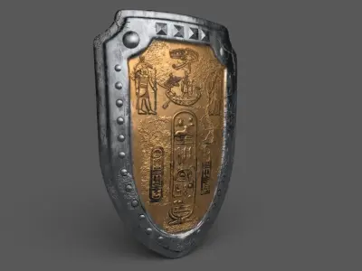 ANCIENT EGYPTIAN WAR SHIELD 3D MODEL Low-poly 3D model get
