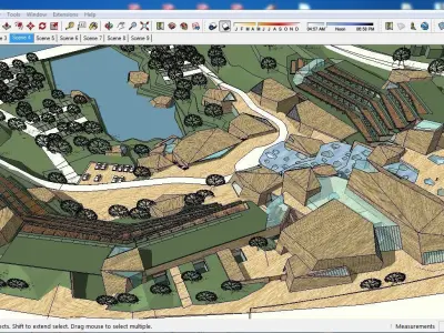 Sketchup Recreational Tourism building B4 3D model