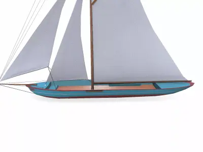 Sailboat 02 Low-poly PBR Low-poly 3D model