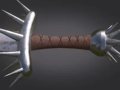 Stylized Medieval Sword melee weapon game ready Low-poly 3D model 2