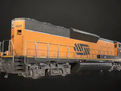 Diesel Locomotive Low-poly 3D model