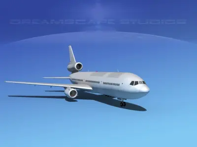 Douglas DC-10 Bare Metal 3D model