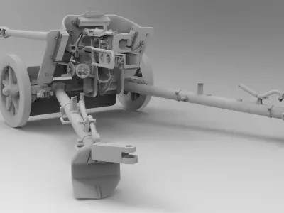 5-cm PaK 38 Low-poly 3D model