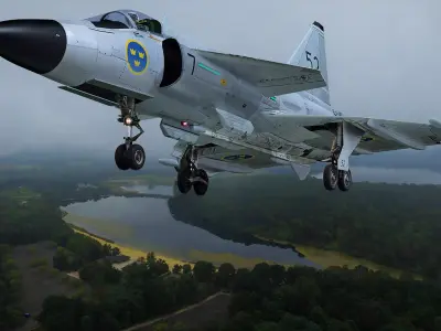 SAAB VIGGEN aircraft Free 3D model