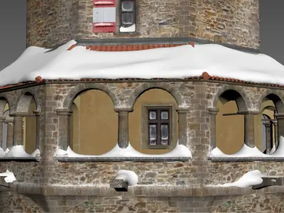 Medieval castle 3D model 19