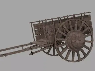 Oxcart Free low-poly 3D model