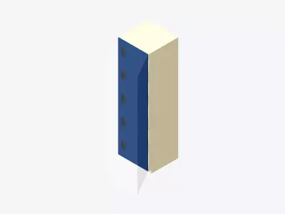 Locker - Resin - Locka - Classic Extra - Five Tier Low-poly 3D model