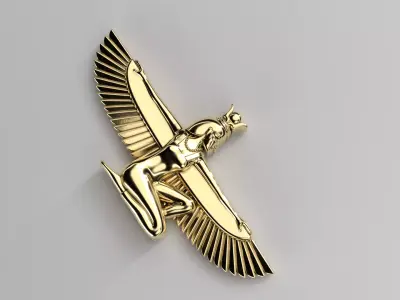 Winged Isis Godess necklace 3D print model