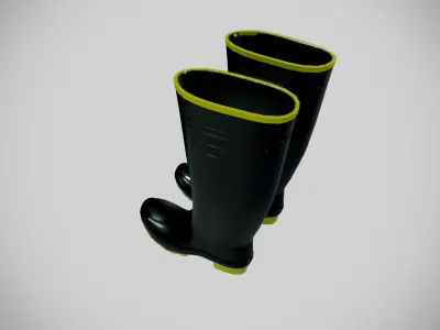 Rain Boots Shoes Low-poly 3D model
