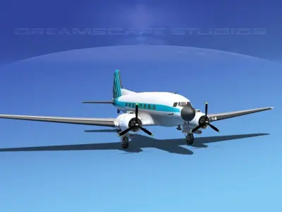 Douglas DC-3 Atlantic Aero 3D model