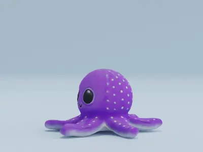Octopus Toy Cute Purple Low-poly 3D model