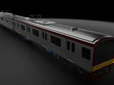 Commuter Train Low-poly 3D model