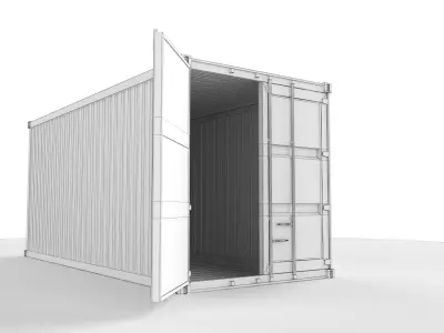 Container 20 ft Low-poly 3D model