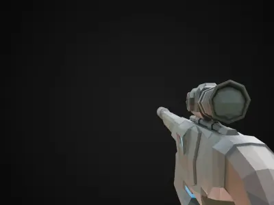 Game Ready - Low Poly Sniper Stylized Low-poly 3D model