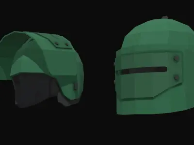 Maska-1SCh Helmet Low Poly Low-poly 3D model