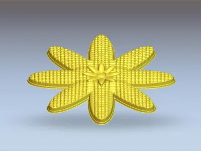Earring-Flower die-Flower impression-Flower antique 3D print model