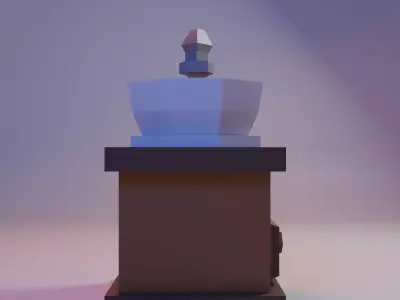 Low Poly Stylized Manual Coffee Grinder Low-poly 3D model