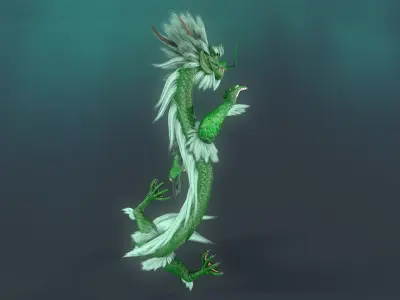 Chinese dragon loong Low-poly 3D model get
