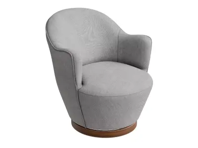 Circle Leg Base Gray Fabric Swivel Chair Low-poly 3D model