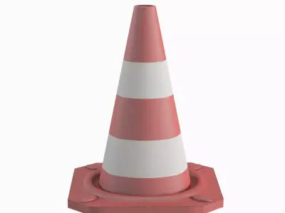 Traffic Cone Set A  Low-poly 3D model