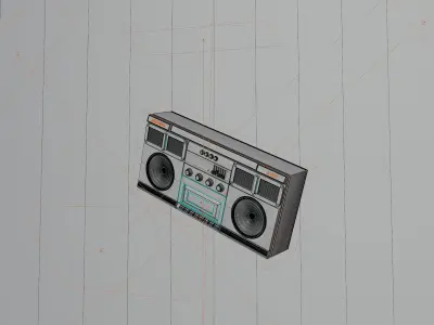 Radio 3D Retro Boombox Cassette Player 3D model