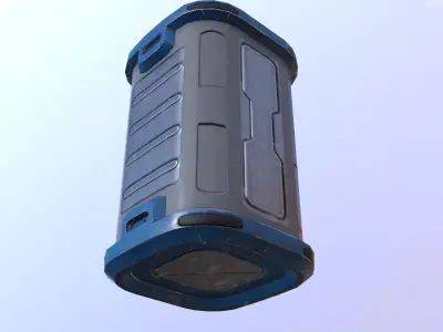 Sci-fi barrel  container Low poly Low-poly 3D model