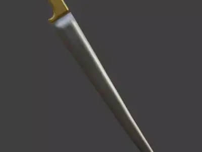 Charay sword with golden handle 3D model