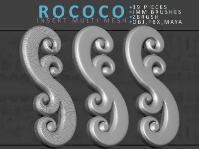 Rococo Brush Set 3D model