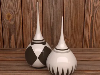 modern vase set Free 3D model