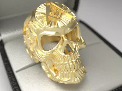 Skull ring 3D print model