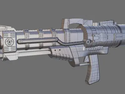 Sci-fi Gun Low-poly 3D model 24