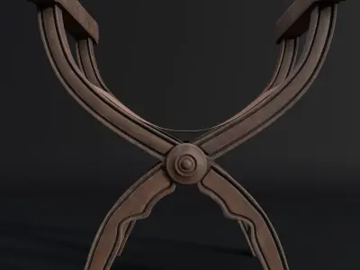 Roman Curule Chair - Sella Curulis Low-poly 3D model
