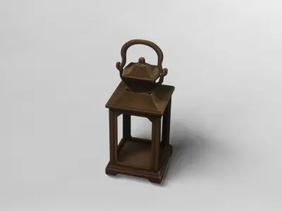 Vintage Brass Lantern 3D Model 3D model