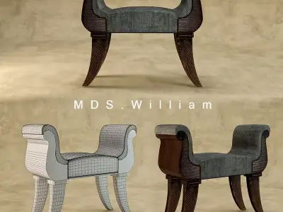 MDS william bench Low-poly 3D model